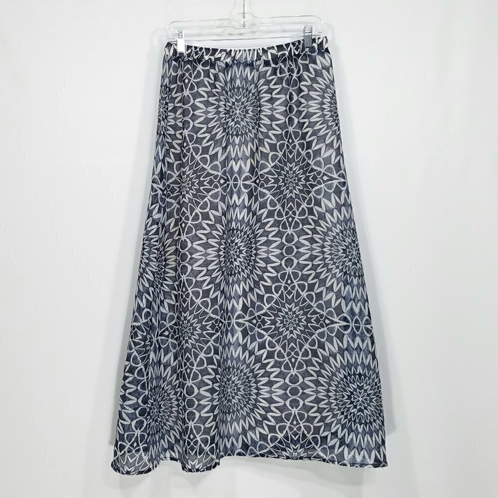 Gap  Blue & White Abstract Print A-Line Skirt XS